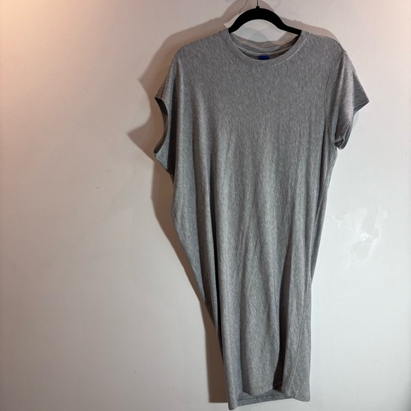 KIT AND ACE Sz M Wave Dress Asymmetrical Cashmere Blend Soft Midi Crew Neck - Picture 2 of 10
